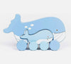 WHALE MOMMY/ BABY WOODEN ROLLER