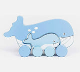 WHALE MOMMY/ BABY WOODEN ROLLER