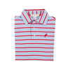 PRIM & PROPER POLO- BROWARD BLUE STRIPE WITH RICHMOND RED STORK