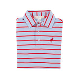 PRIM & PROPER POLO- BROWARD BLUE STRIPE WITH RICHMOND RED STORK