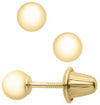 14K 4MM GOLD BALL EARRINGS