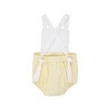 SAYRE SUNSUIT WORTH AVENUE WHITE WITH SEASIDE SUNNY YELLOW SEERSUCKER