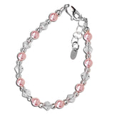 PAYTON BRACELET  PINK PEARLS WITH CRYSTALS