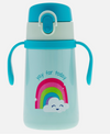 STEPHEN JOSEPH INSULATED RAINBOW STAINLESS STEEL BOTTLE WITH WEIGHTED STRAW