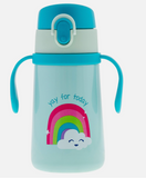 STEPHEN JOSEPH INSULATED RAINBOW STAINLESS STEEL BOTTLE WITH WEIGHTED STRAW
