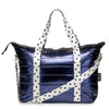 PUFFER METALLIC WEEKENDER TOTE - NAVY