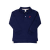 LONG SLEEVE PRIM & PROPER POLO NANTUCKET NAVY WITH RICHMOND RED STORK