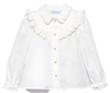 GILRS IVORY COTTON RUFFLE BLOUSE