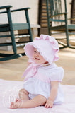 BELLEFAIRE BONNET - PLANTATION PINK WITH WORTH AVENUE WHITE EYELET