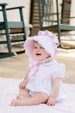 BELLEFAIRE BONNET - PLANTATION PINK WITH WORTH AVENUE WHITE EYELET