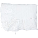 Pointelle Knit Ruffle Blanket White