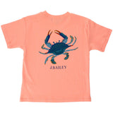 J BAILEY SHORT SLEEVE LOGO TEE - BLUE CRAB ON CANTALOUPE