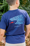 J BAILEY SHORT SLEEVE LOGO TEE - SHARK ON NAVY