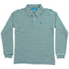 HARRY LONG SLEEVE POLO - TEAL/WHITE STRIPE