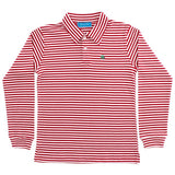 HARRY LONG SLEEVE POLO - RED/WHITE STRIPE