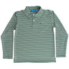 HARRY LONG SLEEVE PERFORMANCE POLO - PINE/SAGE STRIPE