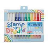 OOLY STAMP-A-DOODLE DOUBLE-ENDED MARKERS- SET OF 12