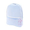 BABY BLUE SEERSUCKER MEDIUM BACKPACK