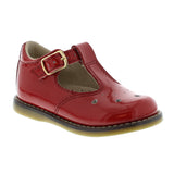 FOOTMATES HARPER T-STRAP RED PATENT