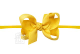 1/4″ PANTYHOSE HEADBAND WITH SIGNATURE GROSGRAIN BOW BRIGHT YELLOW 3.5"