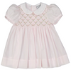 ROSEBUD DIAMOND SMOCKED DRESS - PINK/WHITE
