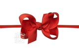 1/4″ PANTYHOSE HEADBAND WITH SIGNATURE GROSGRAIN BOW RED 4.5"