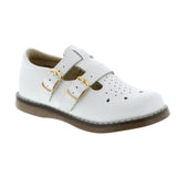 FOOTMATES DANIELLE DOUBLE STRAP MARY JANE WHITE