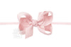 1/4″ PANTYHOSE HEADBAND WITH SIGNATURE GROSGRAIN BOW LIGHT PINK 3.5"