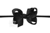 1/4″ PANTYHOSE HEADBAND WITH SIGNATURE GROSGRAIN BOW BLACK 4.5"