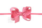 1/4″ PANTYHOSE HEADBAND WITH SIGNATURE GROSGRAIN BOW HOT PINK 3.5"