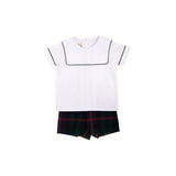 THE BEAUFORT BONNET COMPANY SHEPHERD SHORT SET - WOTH AVENUE WHITE WITH WITH HORSE TRAIL TARTAN