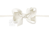 1/4″ PANTYHOSE HEADBAND WITH SIGNATURE GROSGRAIN BOW ANTIQUE WHITE 4.5"