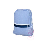 NAVY SEERSUCKER SMALL BACKPACK