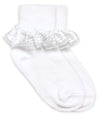 FRILLY RUFFLE LACE TURN CUFF SOCKS 1 PAIR