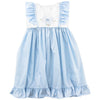 BLUE BOW SHADOW WORK - DRESS