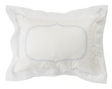 Leaf Pillow Top White/Blue
