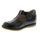 FOOTMATES HARPER T-STRAP BLACK PATENT