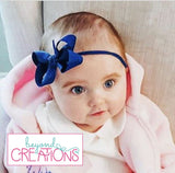1/4″ PANTYHOSE HEADBAND WITH SIGNATURE GROSGRAIN BOW BLACK 3.5"