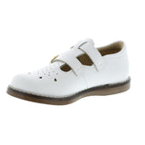 FOOTMATES DANIELLE DOUBLE STRAP MARY JANE WHITE