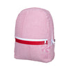 RED SEERSUCKER MEDIUM BACKPACK