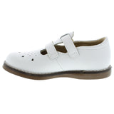 FOOTMATES DANIELLE DOUBLE STRAP MARY JANE WHITE