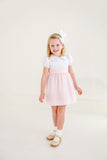 CINDY LOU SASH DRESS - WORTH AVENUE WHITE WITH PALM BEACH PINK