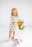 LONG SLEEVE POLLY PLAY DRESS - DECK THE HALLS WITH BOWS & HOLLY