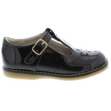 FOOTMATES SHERRY T-STRAP BLACK PATENT LEATHER