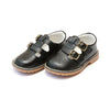 Beatrix English Double T-Strap Stitch Down Leather Mary Jane Black