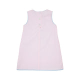 ANNIE APRON DRESS - PALM BEACH PINK WITH BUCKHEAD BLUE & WAND APPLIQUE