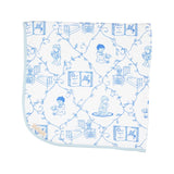 BABY BUGGY BLANKET - CHINOISERIE CHARLTON WITH BUCKHEAD BLUE