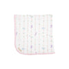 BABY BUGGY BLANKET - ROCKABYE RIBBONS WITH PALM BEACH PINK