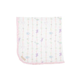 BABY BUGGY BLANKET - ROCKABYE RIBBONS WITH PALM BEACH PINK