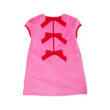 BETTS BOW DRESS (VELVETEEN) - HAMPTONS HOT PINK VELVETEEN WITH RICHMOND RED